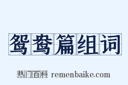 鸳鸯篇组词是什么意思的图片